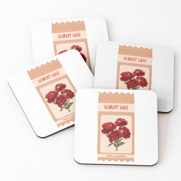 Item preview, Scarlet Sage Vintage Botanical Seed Packet Flower designed and sold by Sparkledust Creations.