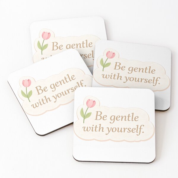 Item preview, Be Gentle With Yourself Floral Quote Sticker | Soft Aesthetic Self Love Design designed and sold by Florarts.