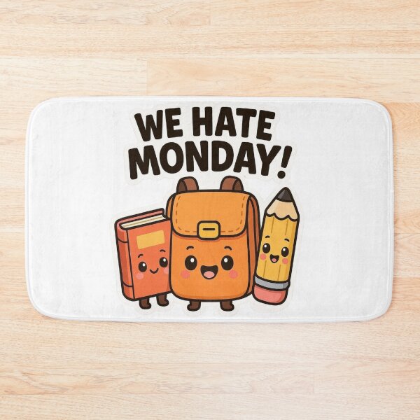 Item preview, We Hate Monday Cute School Cartoon designed and sold by Adappai.