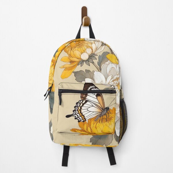 Item preview, Chrysanthemums and Butterfly in Traditional Japanese Kachō-ga Style designed and sold by Ink Dynasty.
