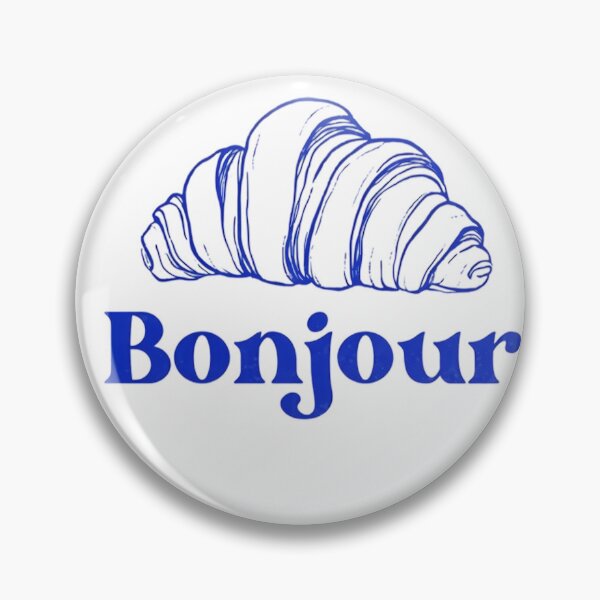 Item preview, Bonjour Croissant Blue Minimal Art designed and sold by SurfGlitch.