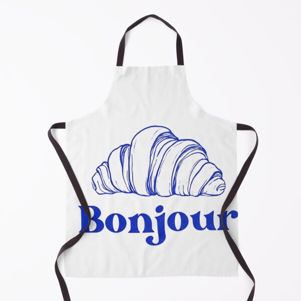 Item preview, Bonjour Croissant Blue Minimal Art designed and sold by SurfGlitch.