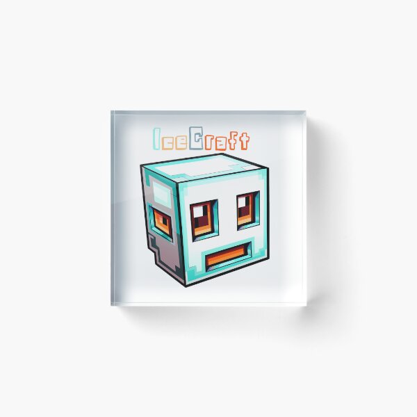 Item preview, IceCraft Minecraft Ice Cube - Cute Blocky Lego Style Art Print designed and sold by DesignArtist.ia.