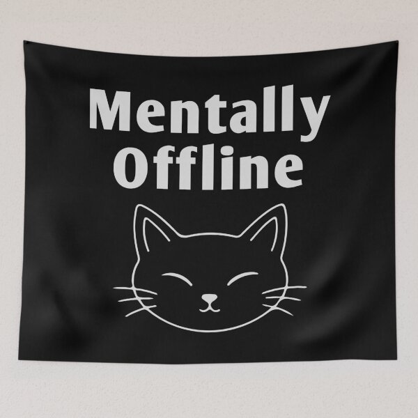 Item preview, Mentally Offline Cat Shirt – Minimalist Calm Introvert Funny Cat Design designed and sold by Design-Pro-21.