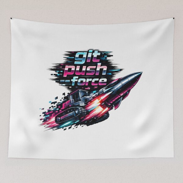 Item preview, Git Push Force Cyberpunk Rocket designed and sold by Art by Debasish.