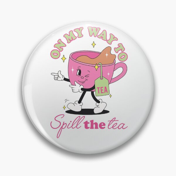 Item preview, on my way to spill the tea - cute pink teacup gossip design designed and sold by JinxyArtistry.