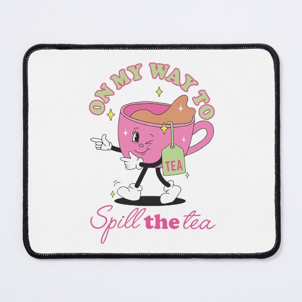 Item preview, on my way to spill the tea - cute pink teacup gossip design designed and sold by JinxyArtistry.