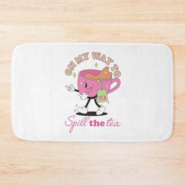 Item preview, on my way to spill the tea - cute pink teacup gossip design designed and sold by JinxyArtistry.