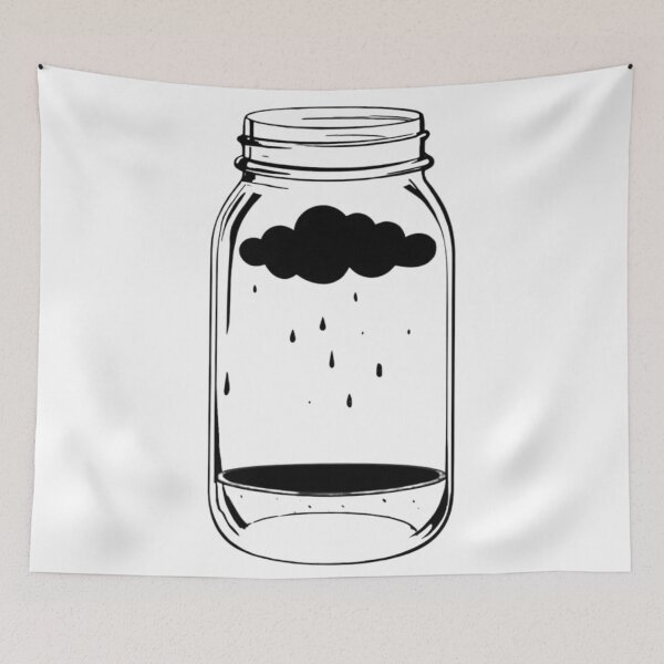 Item preview, Cloud in a Glass Jar Filling with Rain designed and sold by INSOMNIAC101.
