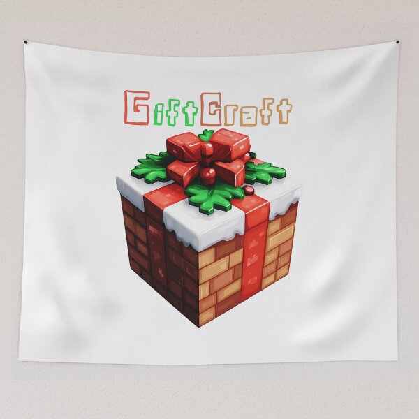 Item preview, GiftCraft Minecraft Gift Box - Cute Blocky Lego Christmas Art Print designed and sold by DesignArtist.ia.