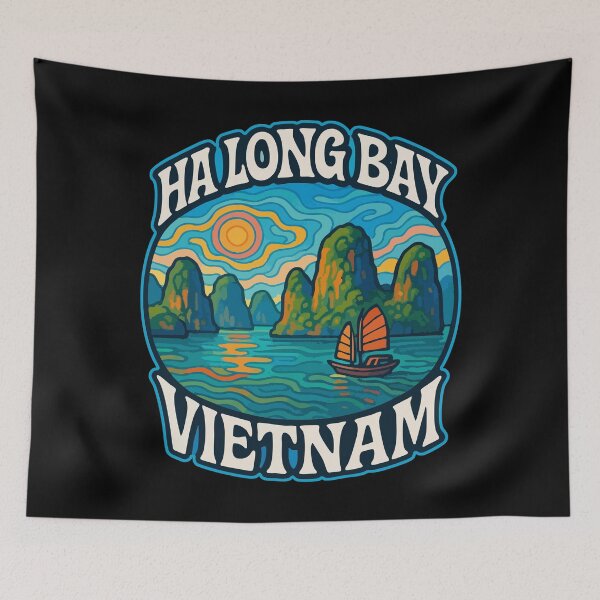 Item preview, Ha Long Bay Vietnam Trippy Art Travel designed and sold by TomFrontierArt.