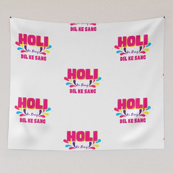 Item preview, Holi ke rang dil ke sang,  happy Holi, festival of colours, trendy holi design designed and sold by HariniArts.