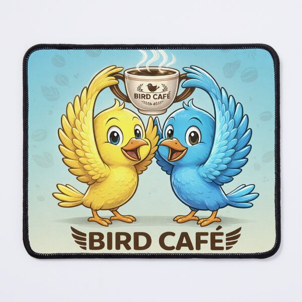 Item preview, Cute Bird Coffee Sticker — Bird Café "Feathered & Brewed" | Funny Gift for Coffee Lovers & Bird Watchers designed and sold by SammyMorry.
