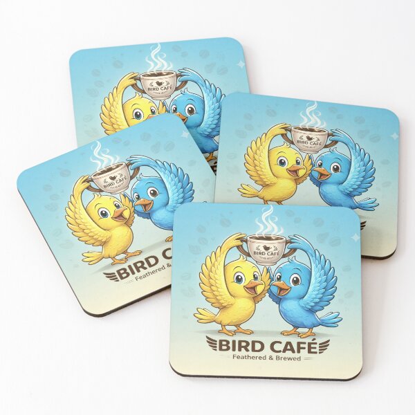 Item preview, Cute Bird Coffee Sticker — Bird Café "Feathered & Brewed" | Funny Gift for Coffee Lovers & Bird Watchers designed and sold by SammyMorry.
