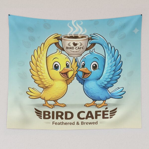 Item preview, Cute Bird Coffee Sticker — Bird Café "Feathered & Brewed" | Funny Gift for Coffee Lovers & Bird Watchers designed and sold by SammyMorry.