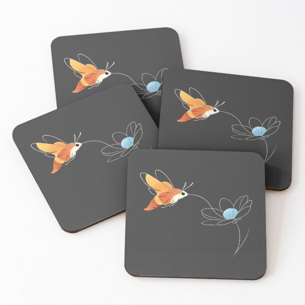 Item preview, Minimalist Hummingbird Hawk Moth – Dark Aesthetic Line Art Design designed and sold by LoppiPrintShop.