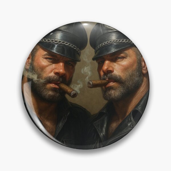 Item preview, Vintage Gay Leather Daddy Double Trouble Hyperrealism Gay Pride Graphic Design designed and sold by ItsAKinkThing.