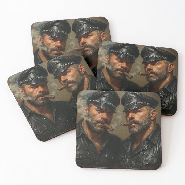 Item preview, Vintage Gay Leather Daddy Double Trouble Hyperrealism Gay Pride Graphic Design designed and sold by ItsAKinkThing.