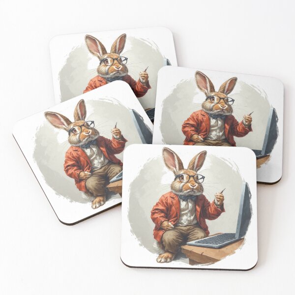 Item preview, Smart Bunny, ideal gift for the rabbit lover and computer geek.  designed and sold by PiperParrot.