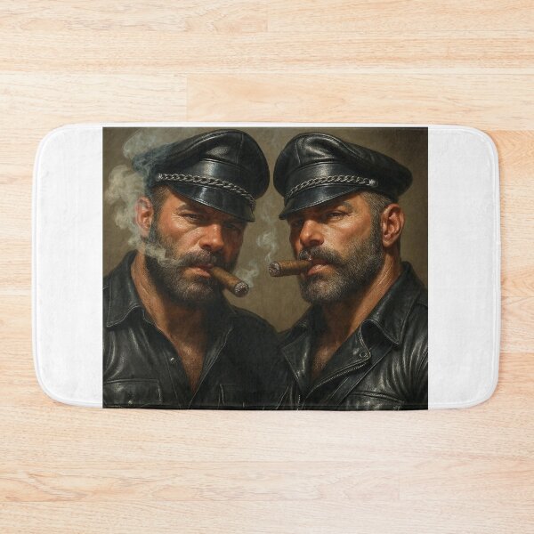Item preview, Vintage Gay Leather Daddy Double Trouble Hyperrealism Gay Pride Graphic Design designed and sold by ItsAKinkThing.