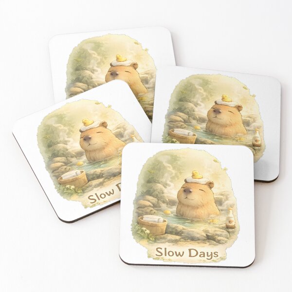 Item preview, A capybara relaxing in an onsen spa hot tub designed and sold by Cute animal goods.