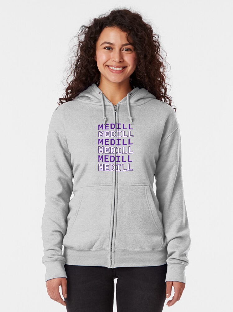 Download "Medill scrolling text" Zipped Hoodie by melaniesartnyc ...