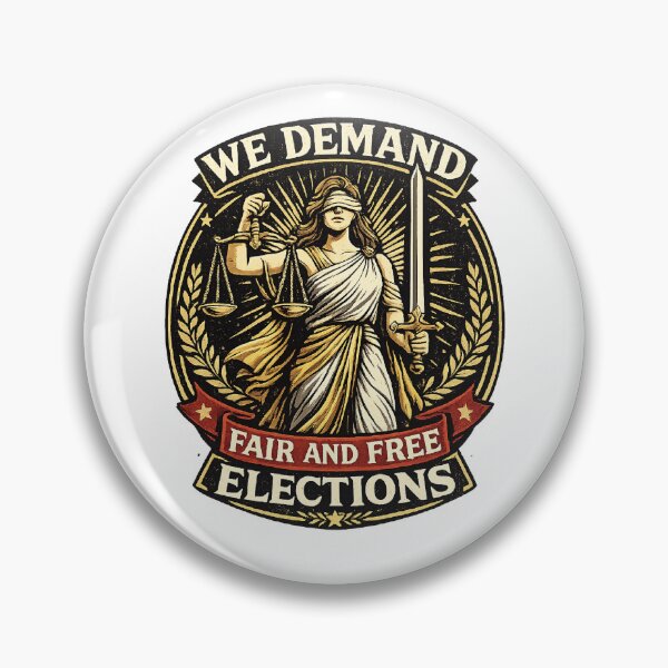 Item preview, We Demand Fair Free Elections Lady Justice  designed and sold by The Junto Shop.