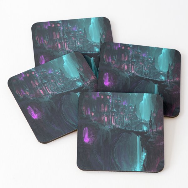 Item preview, Dark Elven Underground City Crystal Cavern Fantasy Art designed and sold by Kynura.
