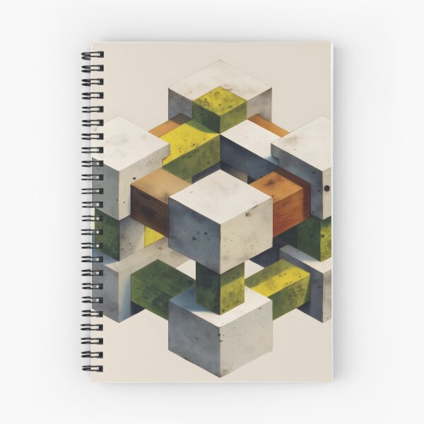 Item preview, Yellow Green Interlocking Cube Structure designed and sold by LuminousFoundry.