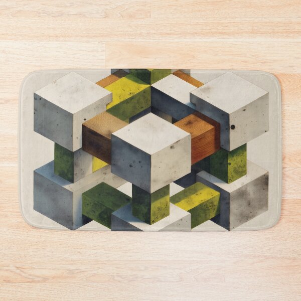 Item preview, Yellow Green Interlocking Cube Structure designed and sold by LuminousFoundry.