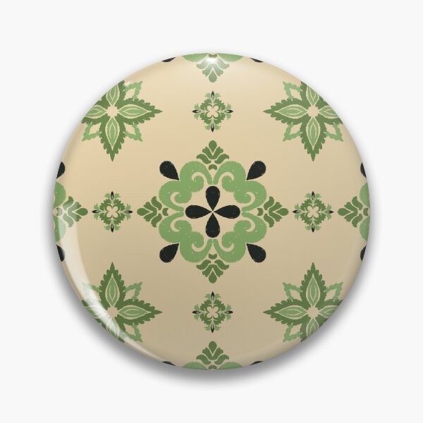 Item preview, Seamless Vintage Green Floral Pattern with Ornamental Ethnic Motifs. designed and sold by kasune-shop.