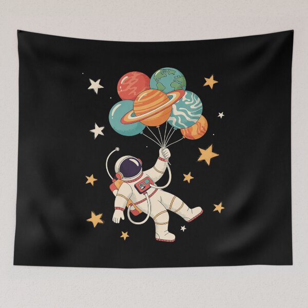 Item preview, Universe Galaxy Space Planets Balloons Kids Astronaut designed and sold by joyouartArt.