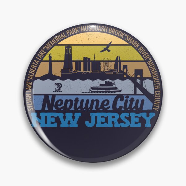 Item preview, Neptune City New Jersey Sunset Retro Vintage Local Pride Logo designed and sold by CRHPOD20.