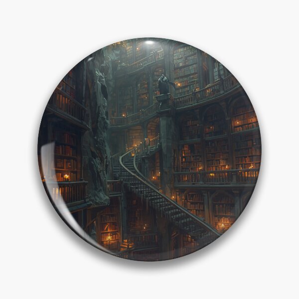 Item preview, Ancient Mountain Library Floating Candles Dark Fantasy Art designed and sold by Kynura.