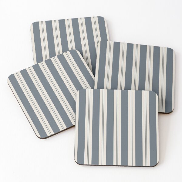 Item preview, Natural Stripe Studio Vertical Stripes Cool Calm Slate Bone designed and sold by Kreativa1.