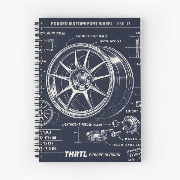 Item preview, 90s Motorsport Split-Spoke Wheel Blueprint – RSR-17 Europe Division Technical Illustration | THRTL Automotive Art designed and sold by ClassicThrottle.