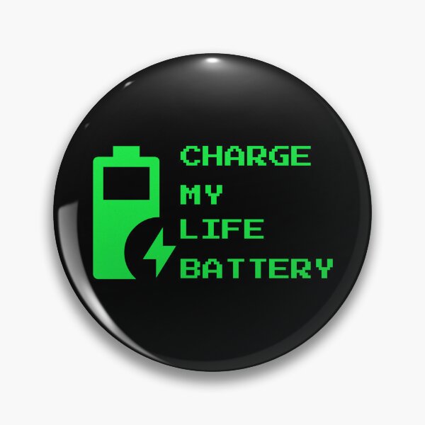Item preview, Charge My Life Battery - Funny Introvert Low Energy Pixel Art designed and sold by vividlukas.