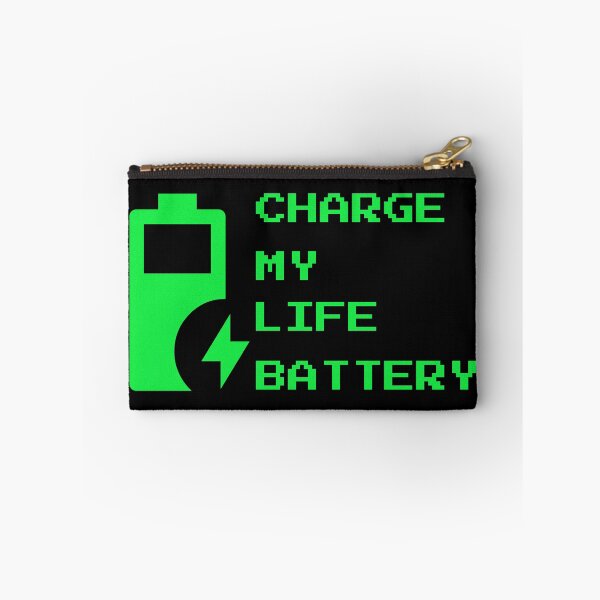 Item preview, Charge My Life Battery - Funny Introvert Low Energy Pixel Art designed and sold by vividlukas.