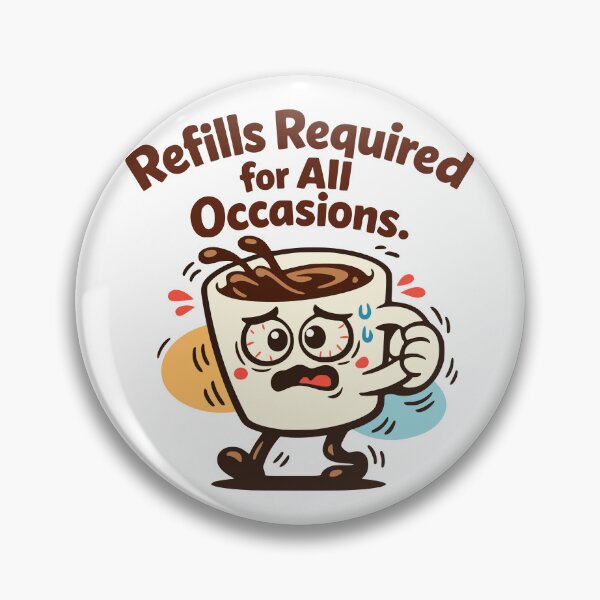 Item preview, Funny Anxious Coffee Cup with Refills Required Text designed and sold by FunFitLife Studio.