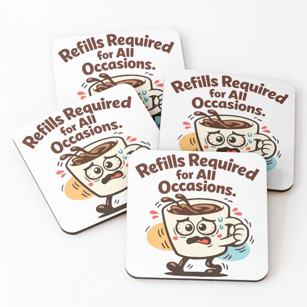 Item preview, Funny Anxious Coffee Cup with Refills Required Text designed and sold by FunFitLife Studio.