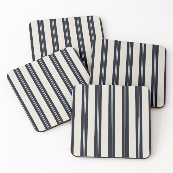 Item preview, Natural Stripe Studio Vertical Stripes Cool Calm Bone Midnight designed and sold by Kreativa1.