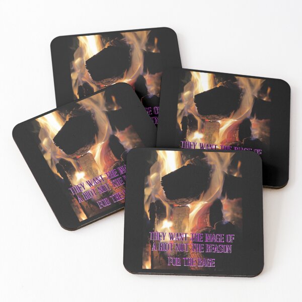 Item preview, They Want the Image of a Riot Not the Reason – Skull in Flames Protest Art Print designed and sold by aadventures.