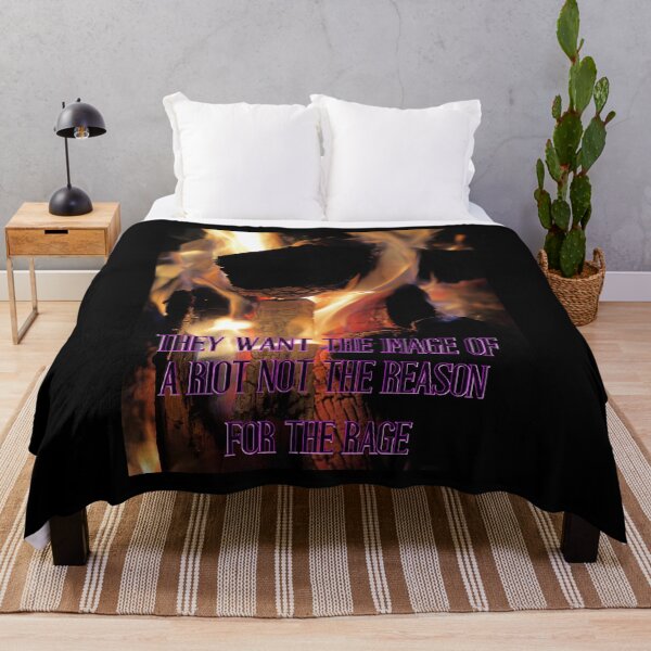 Item preview, They Want the Image of a Riot Not the Reason – Skull in Flames Protest Art Print designed and sold by aadventures.
