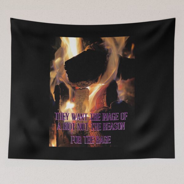 Item preview, They Want the Image of a Riot Not the Reason – Skull in Flames Protest Art Print designed and sold by aadventures.