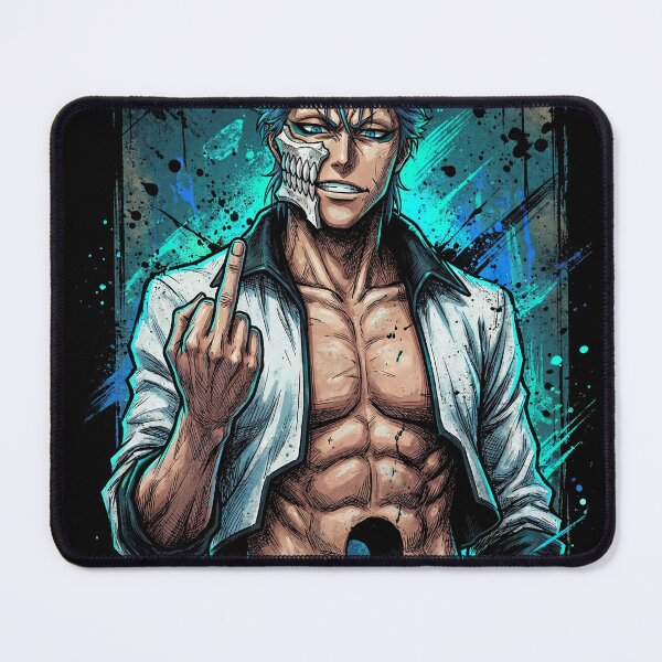 Item preview, Grimmjow Blue Haired Panther Warrior Hollow Mask Sexta Rank Claw Strike Fan Art Portrait designed and sold by Senpaiwaves.