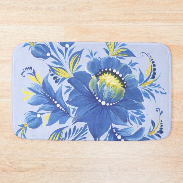 Item preview, Petrykivka art Blu and yellou flowers Ukranian flowers Ukranian art designed and sold by Sunflower-7.