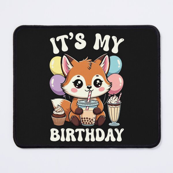 Item preview, It's My Birthday Cute Fox Bubble Tea Party designed and sold by GrumpySableye.