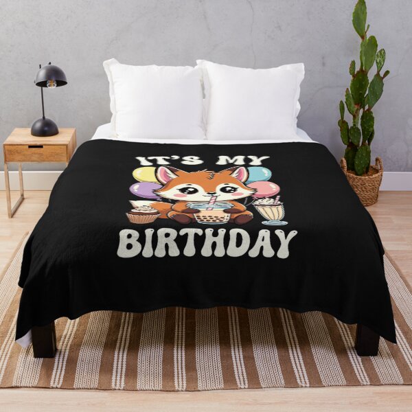 Item preview, It's My Birthday Cute Fox Bubble Tea Party designed and sold by GrumpySableye.