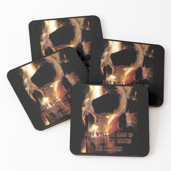 Item preview, They Want the Image of a Riot Not the Reason – Skull in Flames Protest Art Print designed and sold by aadventures.