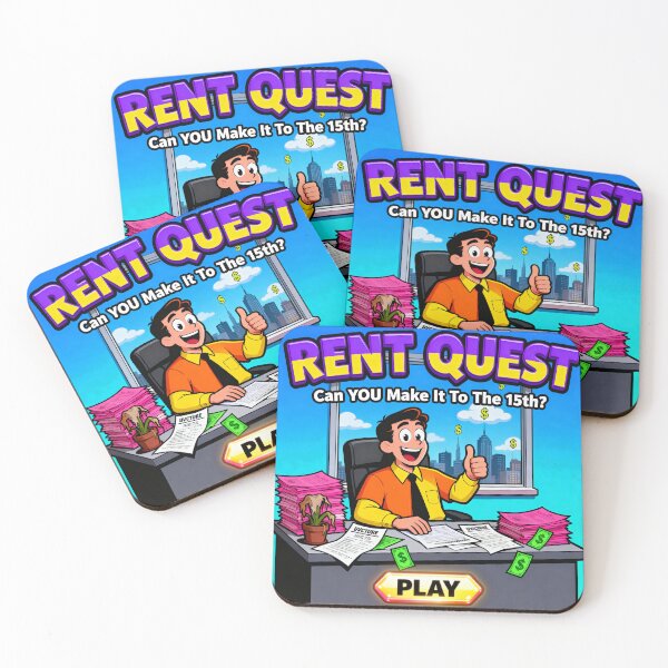 Item preview, Rent Quest Flash Game Parody - Housing Crisis Humor designed and sold by PictorialWhimsy.